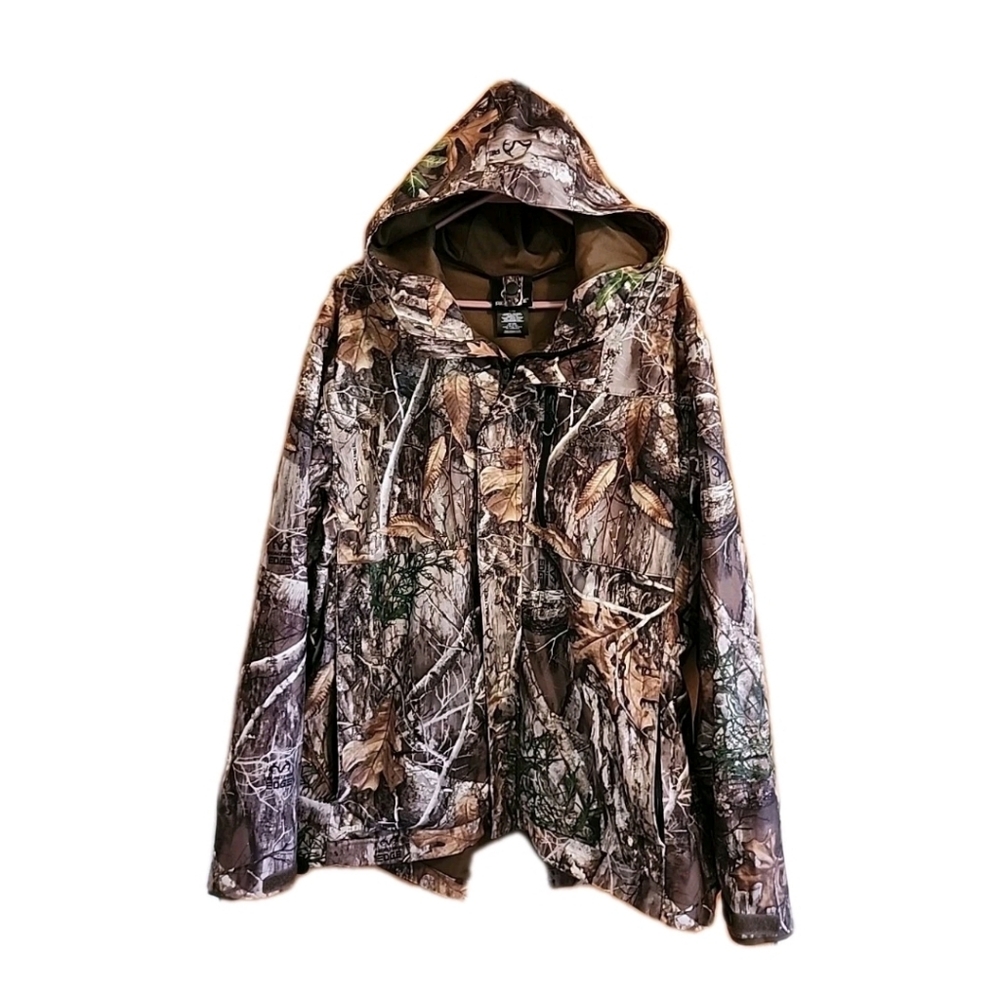 Realtree Edge Men's Size L Hunting Jacket Hooded Scent-Factor Camo Full Zip Coat